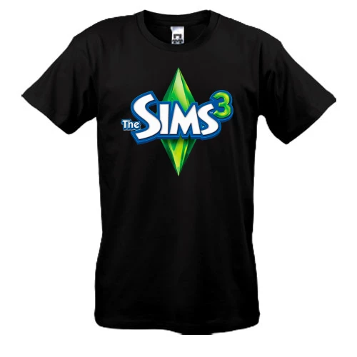 Мужская футболка, Черный, с логотипом Sims 3
