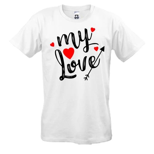 Чоловіча футболка, Білий, з написом My love
