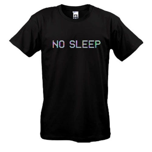 Мужская футболка, Черный, с надписью "No sleep"