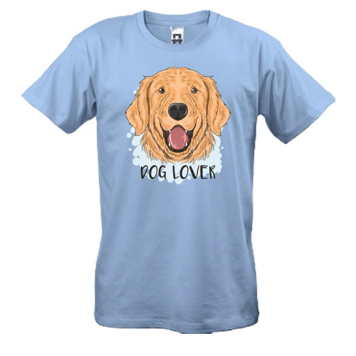Мужская футболка, Синий, с надписью "Dog lover"