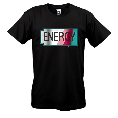 Мужская футболка, Черный, с надписью "Energy"