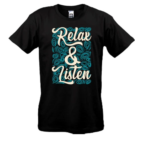Чоловіча футболка, Чорний, Relax Listen