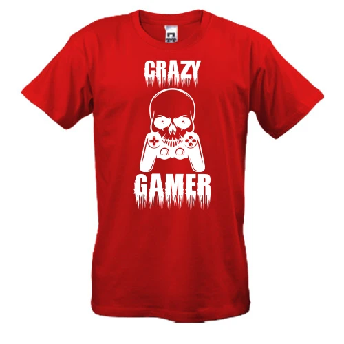 Мужская футболка, Серый меланж, Crazy Gamer