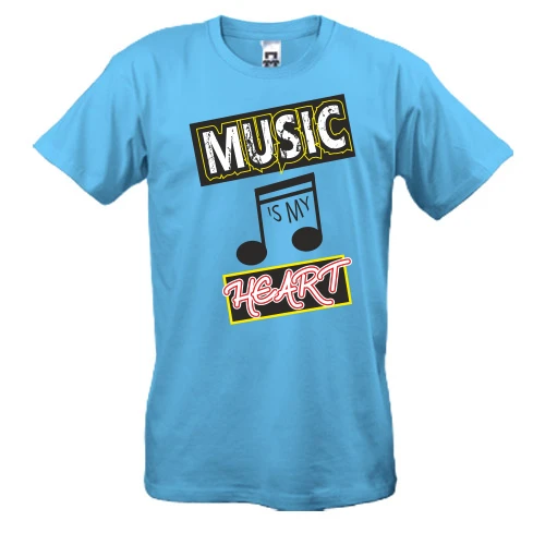 Мужская футболка Music is my heart