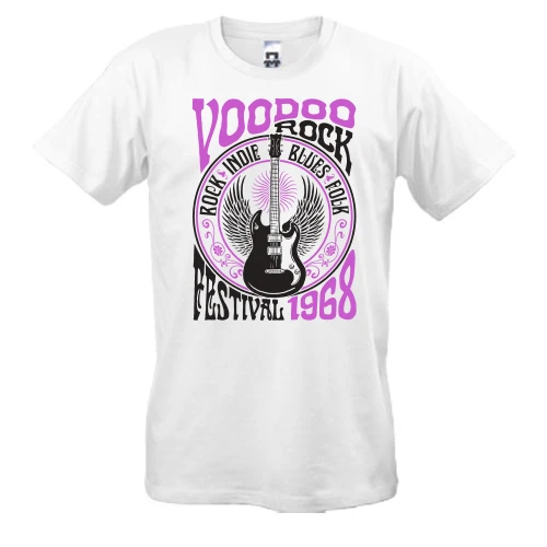 Чоловіча футболка, Білий, Voodoo Rock Festival 1968