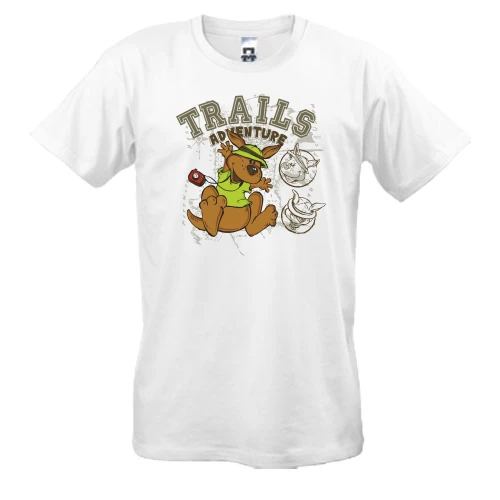 Чоловіча футболка, Білий, Trails Adventure з кенгуру-мандрівником