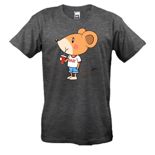 Чоловіча футболка, Сірий меланж, Baby mouse