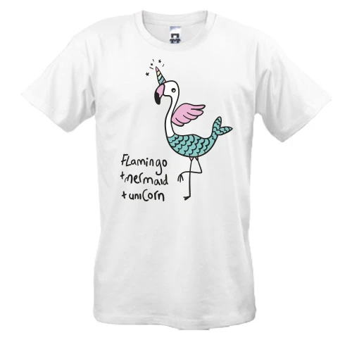 Мужская футболка Flamingo + Mermaid + Unicorn
