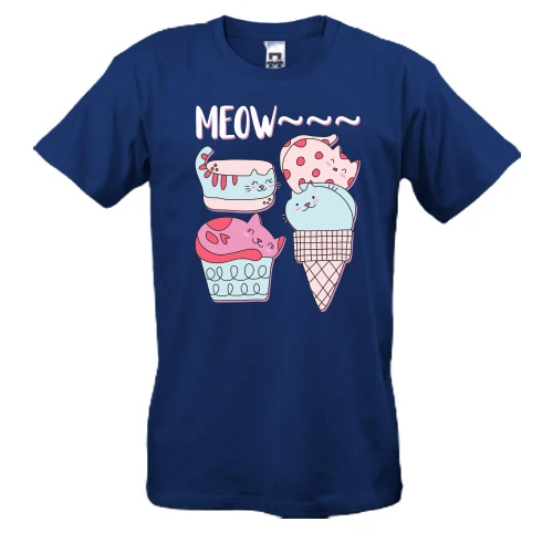 Мужская футболка, Синий, MEOW Cats