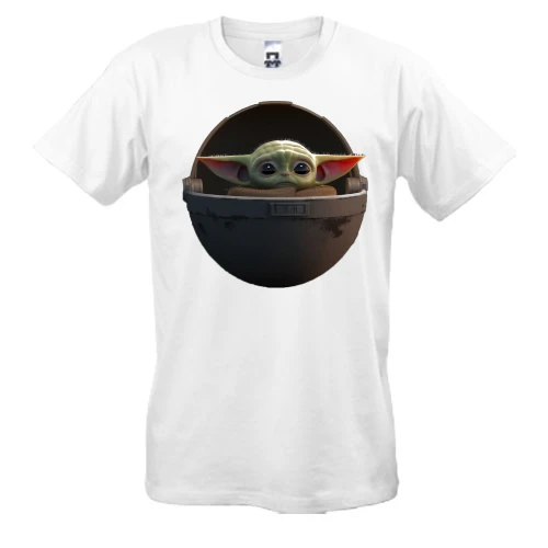 Мужская футболка, белый, Baby Yoda