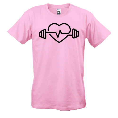Мужская футболка, Розовый, Heart WorkOut