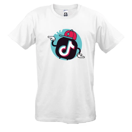 Мужская футболка, Белый, Tiktok icon.