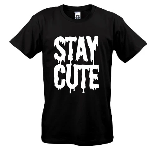 Мужская футболка, Черный, stay cute