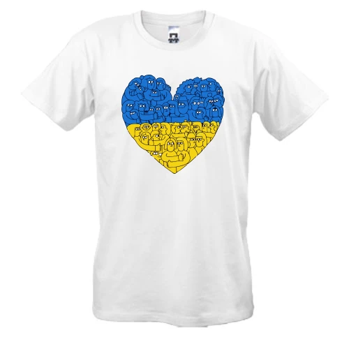 Чоловіча футболка, Білий, Українське суспільство – серце