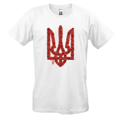 Чоловіча футболка, Білий, Тризуб з маків