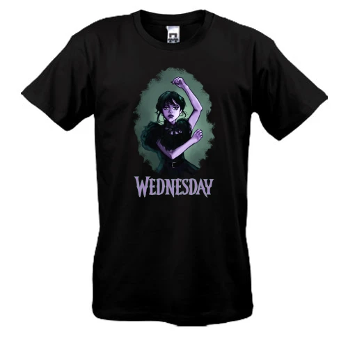 Мужская футболка, Черный, Wednesday (АРТ)