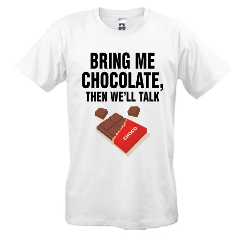 Чоловіча футболка, Білий, Bring me chocolate