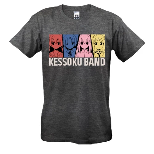 Мужская футболка, серый меланж, Kessoku Band