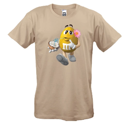 Мужская футболка, Белый, "M&M's с Кокосом"