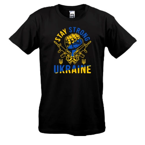 Мужская футболка, Черный, "Ukraine stay strong"