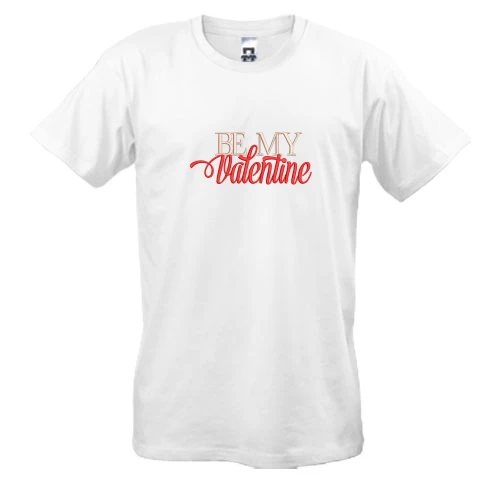 Мужская футболка, Белый, Be My Valentine