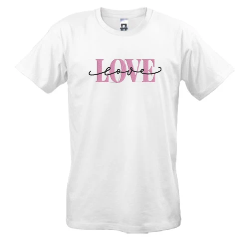 Чоловіча футболка, Білий, з написом Love Love