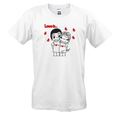 Мужская футболка, Белый, с парой Love is...