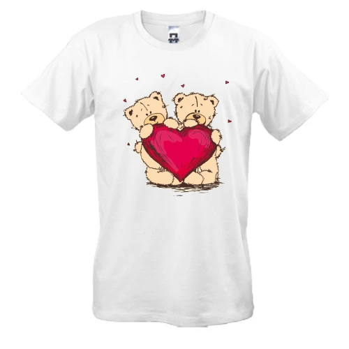 Чоловіча футболка, Білий, з ведмедиками Teddy