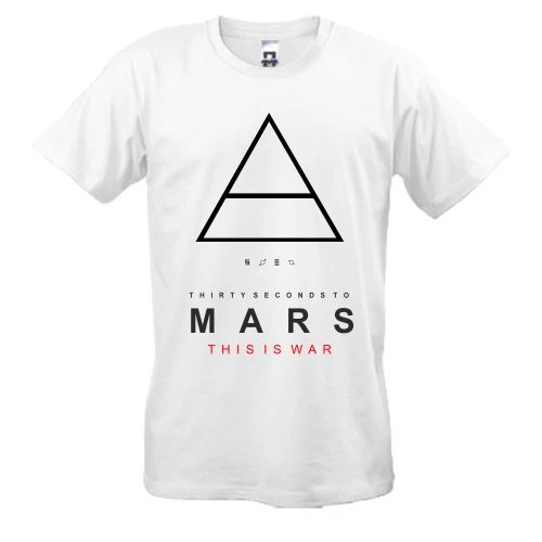 Мужская футболка, Белый, с логотипом 30 Seconds to Mars «This Is War»