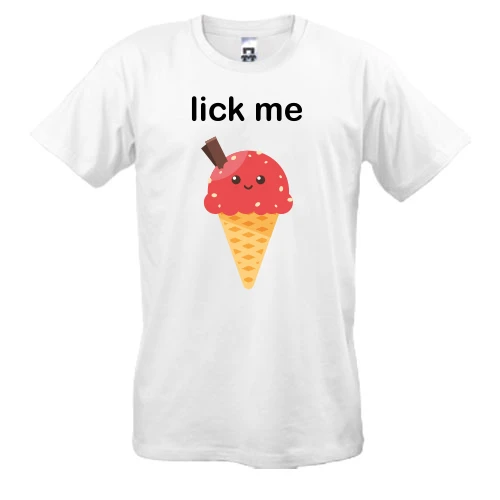 Мужская футболка, Белый, Lick me