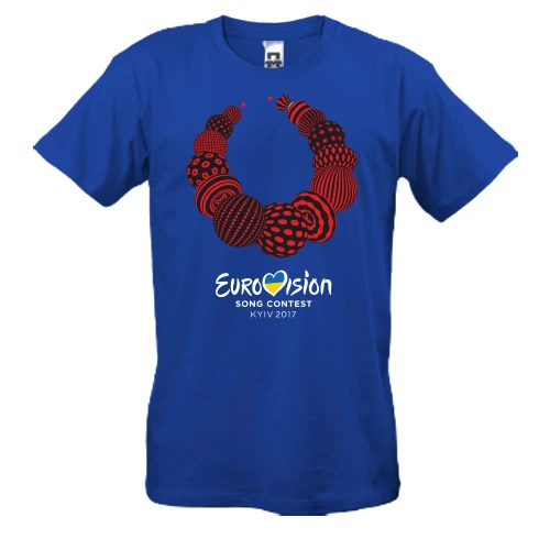 Чоловіча футболка, Синій, Eurovision Ukraine (з намистом)