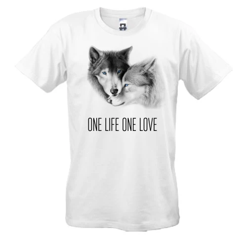Чоловіча футболка з вовками One Life One Love