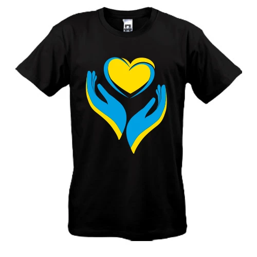 Чоловіча футболка, Чорний, Ukraine heart