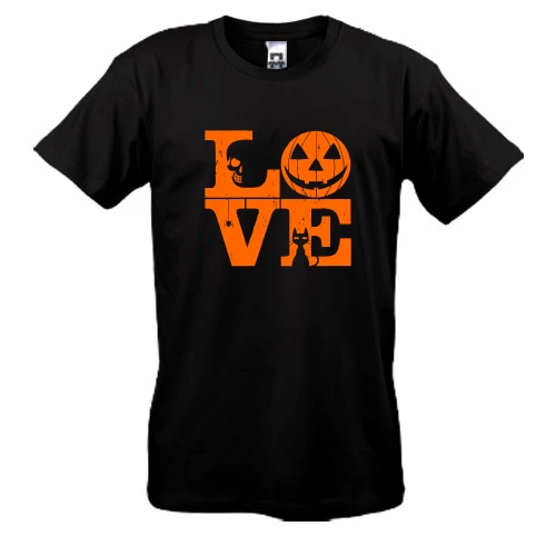 Мужская футболка, Черный, Love Halloween