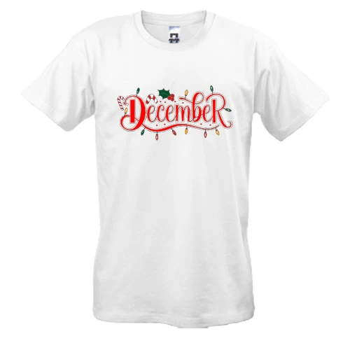 Мужская футболка, Белый, Desember - New Year Style