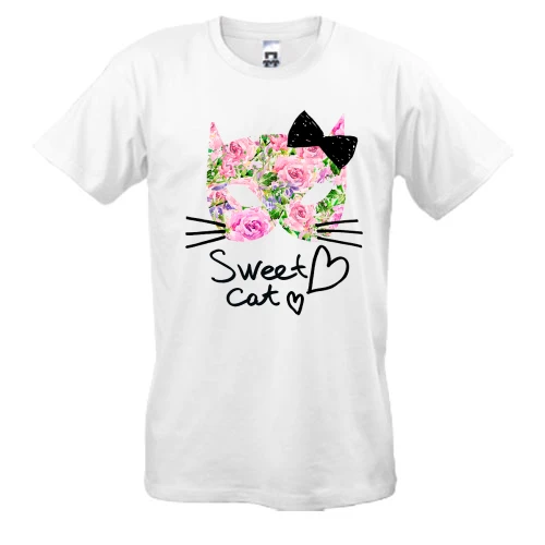 Чоловіча футболка Sweet cat (з квітів)