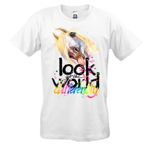 Чоловіча футболка Look at the world differently з конем