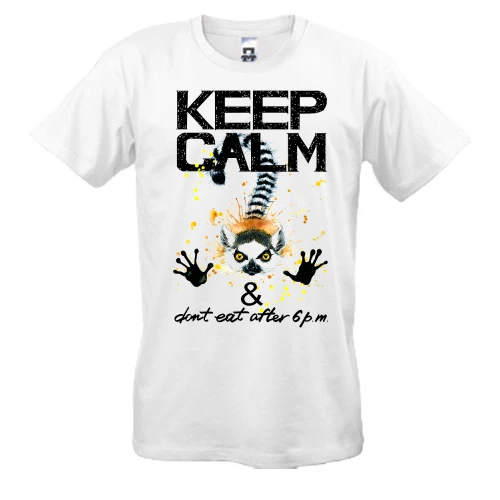 Чоловіча футболка Keep calm and do not eat after 6 pm з лемуром