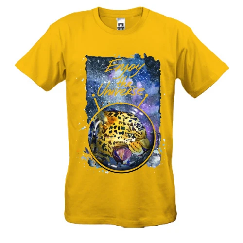 Мужская футболка c леопардом "Enjoy the universe" (2)