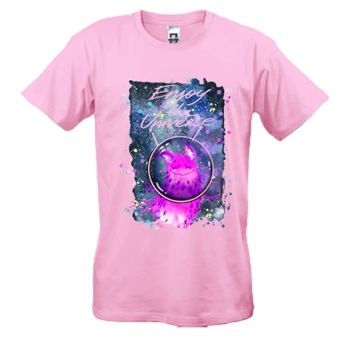 Мужская футболка с розовым монстром "enjoy the universe"