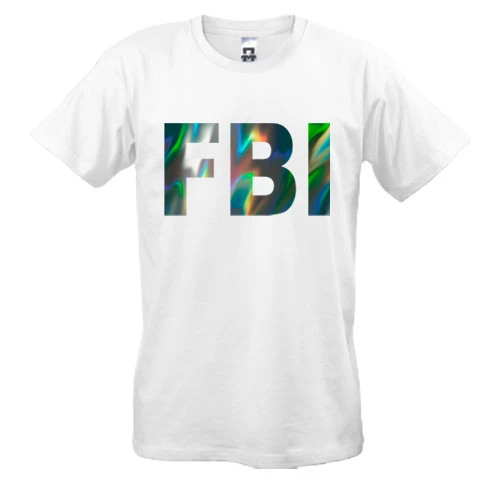 Мужская футболка, Белый, FBI (голограмма)
