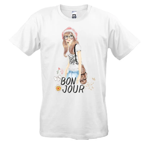 Чоловіча футболка, Білий, bon jour