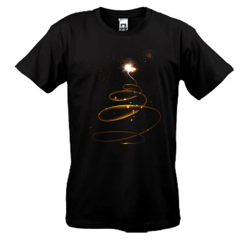 Мужская футболка, Черный, с Рождественской звездочкой