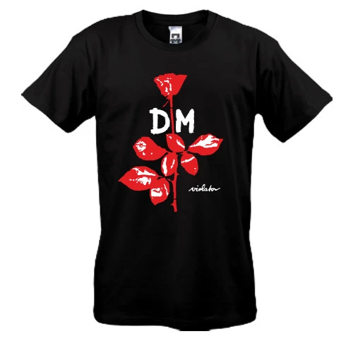 Мужская футболка, Черный, Depeche Mode large rose