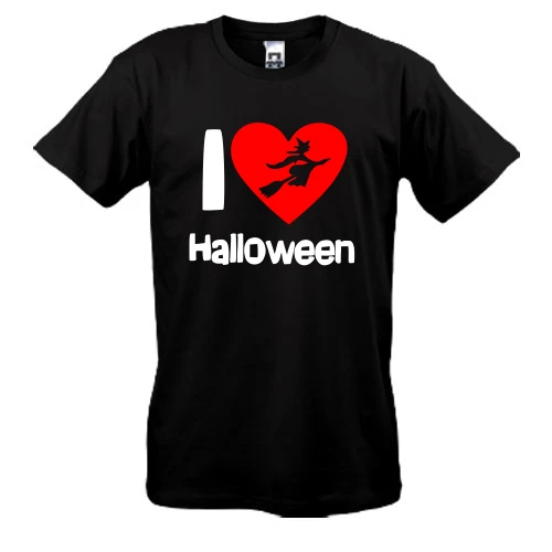 Мужская футболка, Черный, I love Halloween