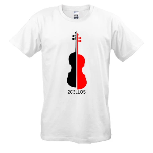 Мужская футболка, Белый, 2 CELLOS