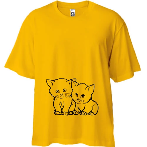 Футболка oversize Котята-двойняшки