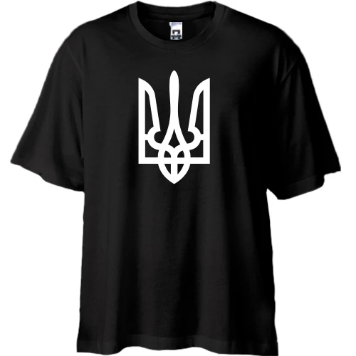 Футболка oversize, Черный, с гербом Украины (Н)