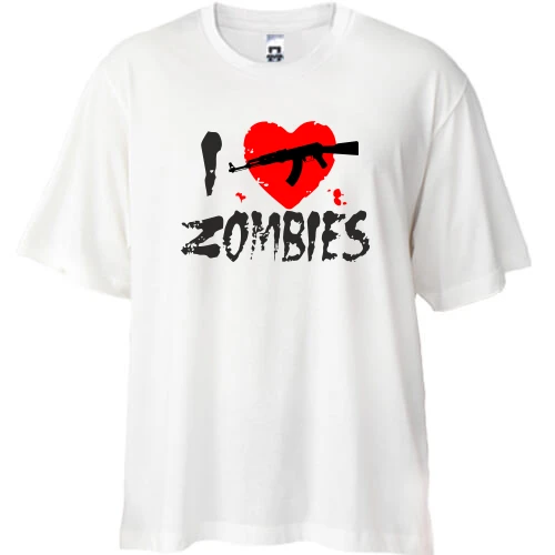 Футболка oversize I love zombies