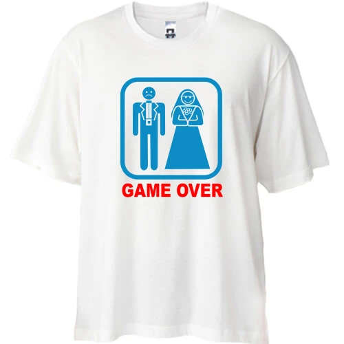Футболка oversize, Білий, Game over